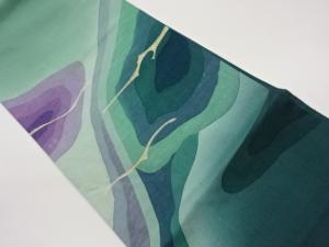 作家物　手織り紬抽象模様袋帯